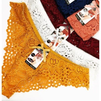 V-shaped Lace Panties - Set Of 5