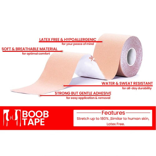 Plus Size Breast Breathable Push Up Tape