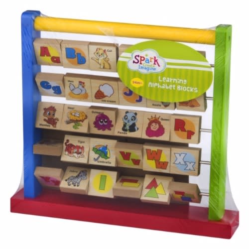 Wooden Alphabet And Words Abacus Flips