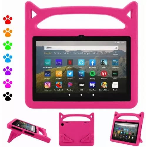 Shockproof With Kickstand Protective Cover Case For Amazon Kindle Fire Hd 8 2016-2018 - Pink