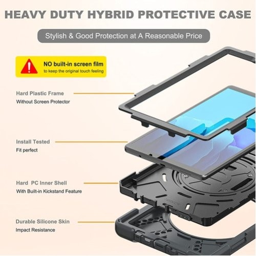 Elite Rugged 3 Layer Armor Case Cover For Samsung Galaxy Tab A7 Lite 8.7" Sm-t225/t220