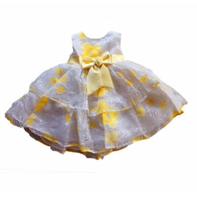 Flowery Dress - White & Yellow