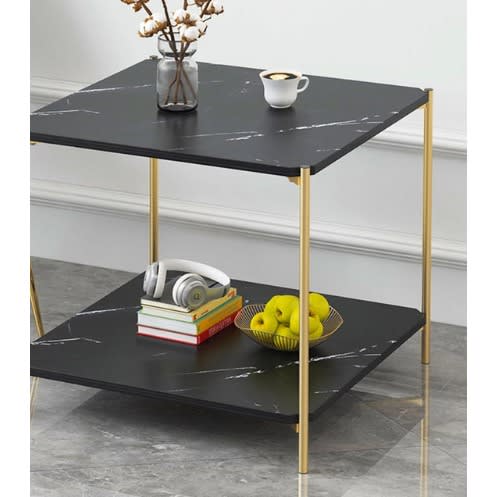 Squared Shape Console Marble Side Stool For Living Room And Bedroom