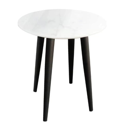 Lule Faux Marble Side Lamp Table