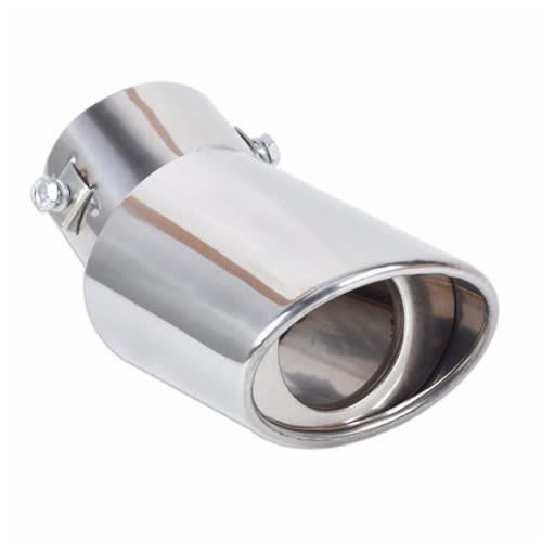 Car Universal Round Silver Stainless Exhaust Tail Muffler- 1pc
