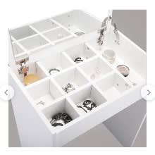 J Best Venture  Vanity Set With Stool & Mirror - White