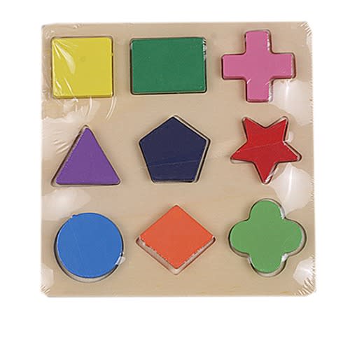 Wooden Puzzles For Toddlers 1-3 With Assorted Shape And Colors Montessori Preschool Toys - 3 Packs