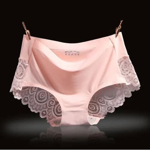 Women Underwear Seamless Silk Lace Panties - 4 Pieces