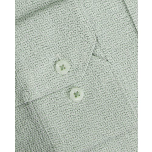 Men's Casual Textured Single Cuff Shirt - Green