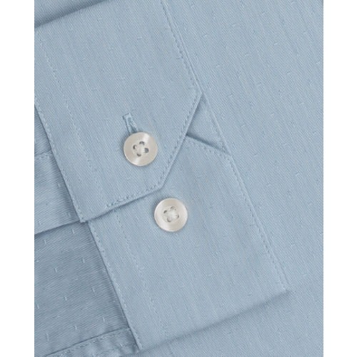 The Flex Slim Fit Petrol Blue Semi Plain Dash Button Cuff Shirt