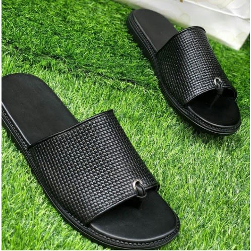 Male Basket Hole Slippers - Black