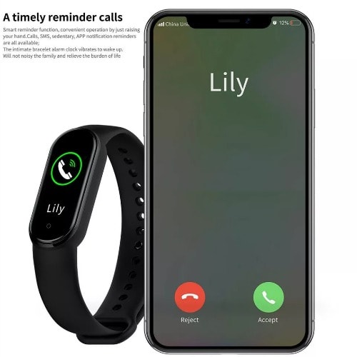 M5 Smart Watch Bracelet Fitness Tracker Black