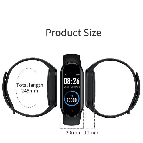 M5 Smart Watch Bracelet Fitness Tracker Black