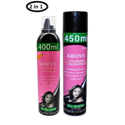 Above Ultra Hold And Oil Sheen Hair Spray - 400ml, 450ml