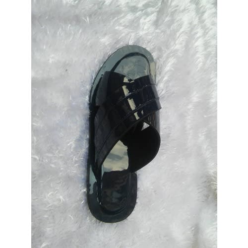 Exquisite Patent Leather Cover Slippers