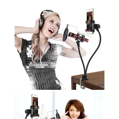 Kh-24 Huake Desktop Mobile Phone Clip Holder Microphone Live Stand