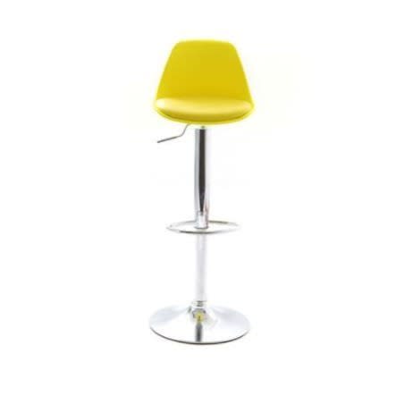 High Back Adjustable Height Swivel Bar Stool - Yellow