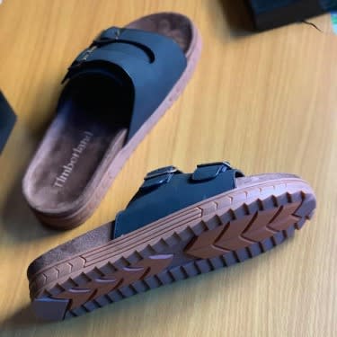 Men's Suede Slip On Slippers - Black
