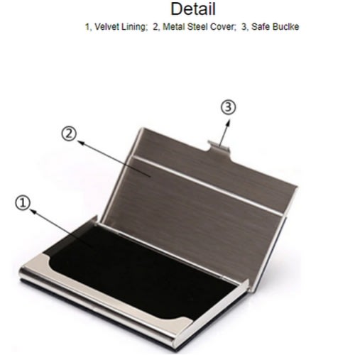Metal Stainless  Card Holder-Black