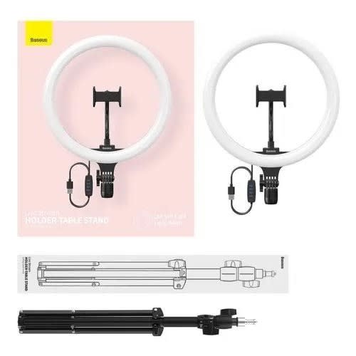 Baseus Live Stream Holder -Floor Stand With Fill Light -12"
