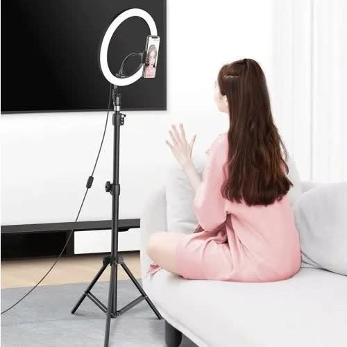 Baseus Live Stream Holder -Floor Stand With Fill Light -12"