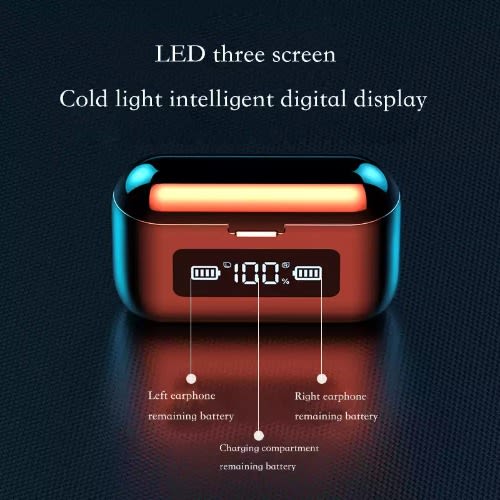Digital Bluetooth Fingerprint Earphones With Powerbank