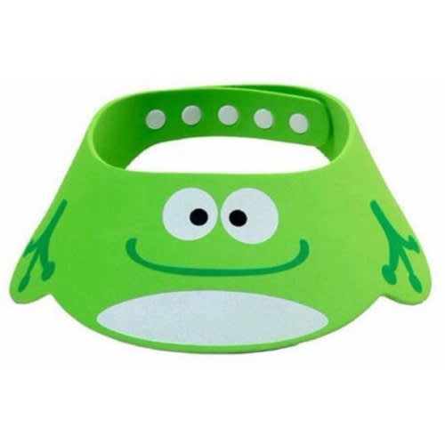 2pc Adjustable Funny Cartoon Baby Shower Cap - Yellow & Green