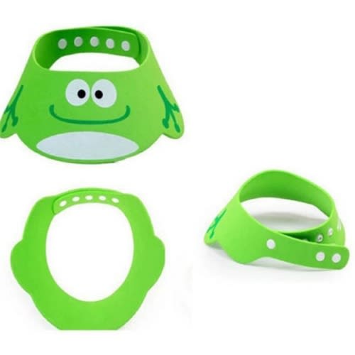2pc Adjustable Funny Cartoon Baby Shower Cap - Yellow & Green
