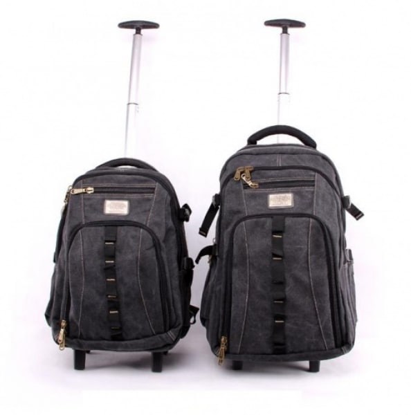 2-Piece Wheeled Backpack - Black