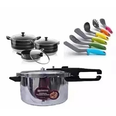 Pressure Cooker + Pot Set + Non Stick Cooking Spoon