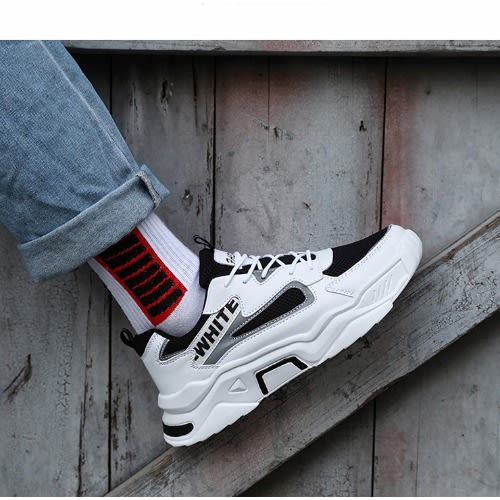 Light-weight Unique Sneakers - Black And White