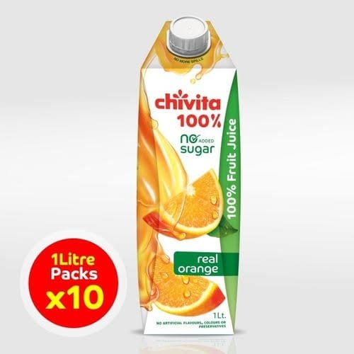 Chivita 100% Real Orange Fruit Juice – 1L - 10Pcs