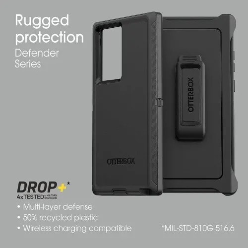 Otterbox Defender Tough Black Case For Samsung Galaxy S22 Ultra