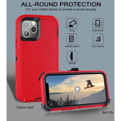 Case For Iphone 12 Pro Max Case 6.7 Red