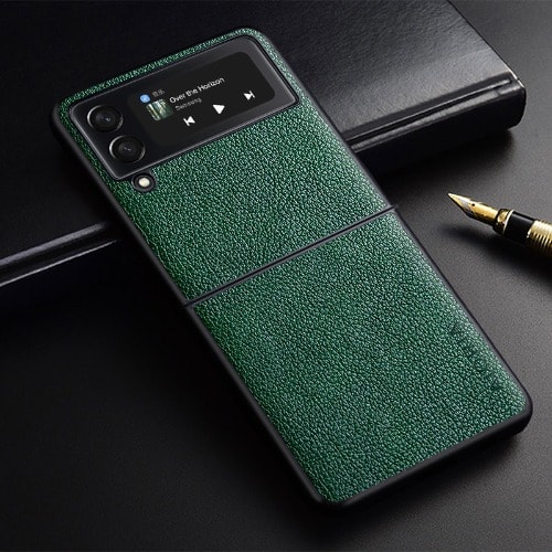 Leather Case For Samsung Galaxgy Z Flip 3   - Green