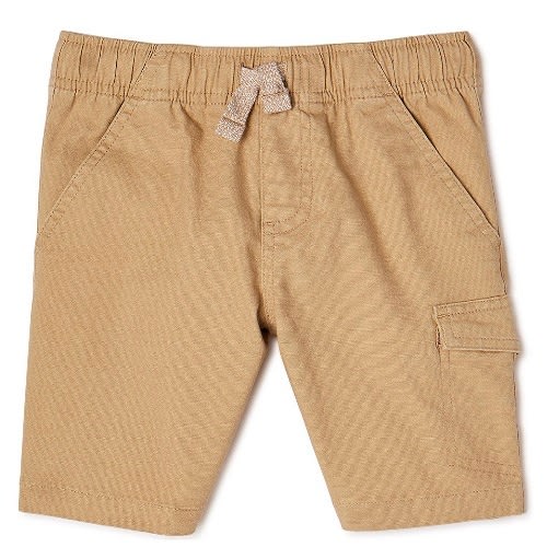 365 Kids Boys Solid Cargo Shorts - Khaki Brown- Fb489