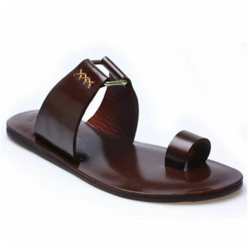 Male Toe Slippers - Dark Brown