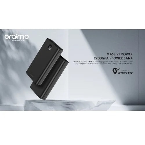 Traveler-3-byte Power Bank - 27000mAh -Black
