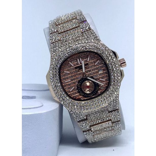 2019 Ice'd Studded Chronograph Watch -  Rose Gold