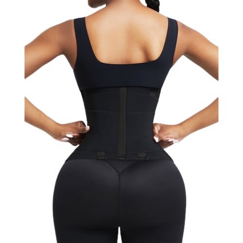 Fitness Thermal Waist Belt & Band With Velcro Closure - Black