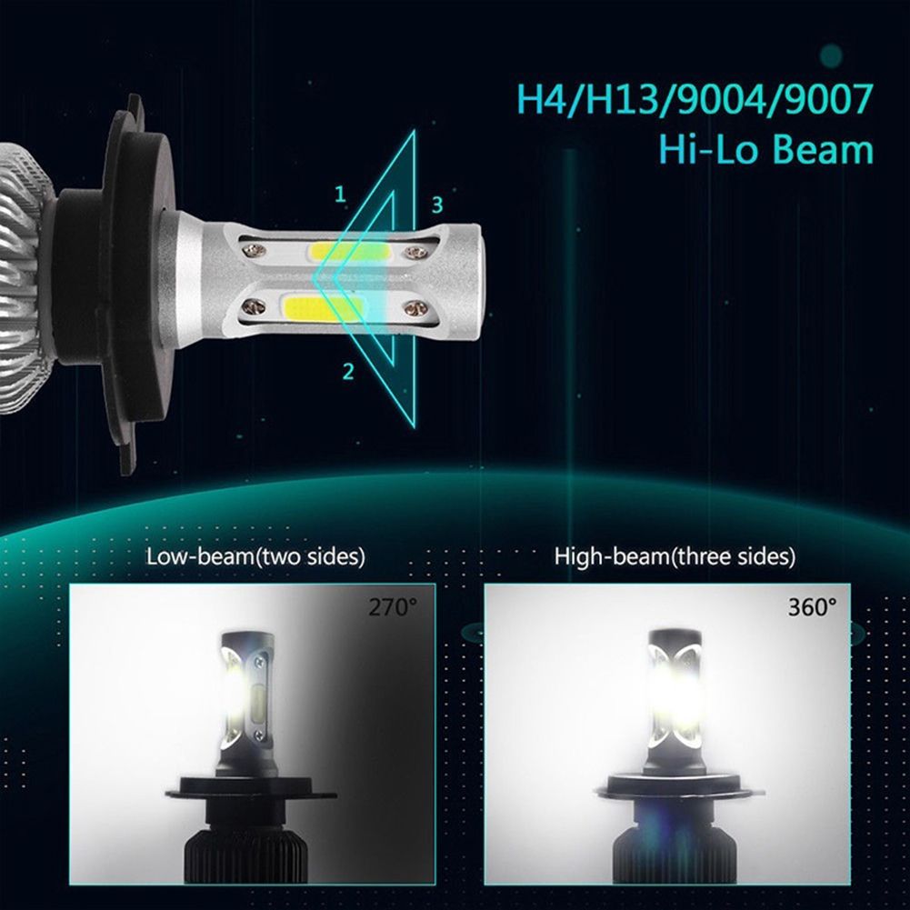 2Pcs S2 H1 H3 H4 H7 H8 H9 H11 9005 9006 9012 H13 9007 9004 Car LED Head Light