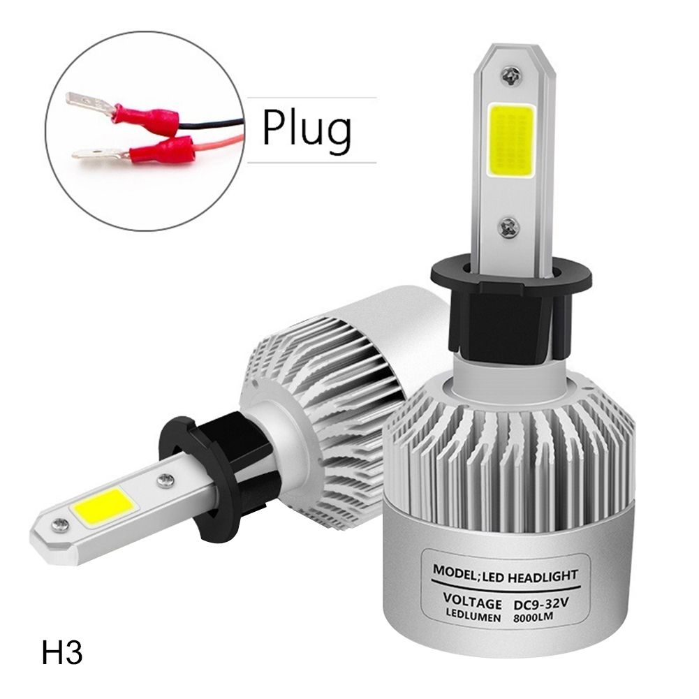 2Pcs S2 H1 H3 H4 H7 H8 H9 H11 9005 9006 9012 H13 9007 9004 Car LED Head Light