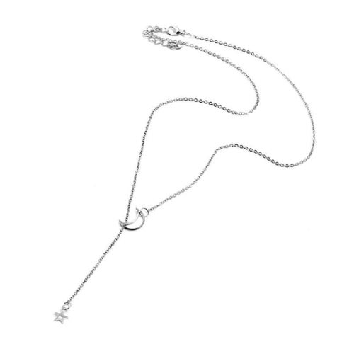 Non Tarnish Necklace -  Moon And Star Pedant - Silver