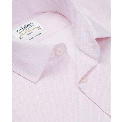 Gyroscopic Print Slim Fit Single Cuff Shirt -  Pink
