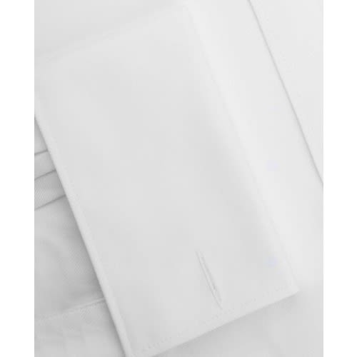 Slim Fit White Twill Double Cuff Shirt