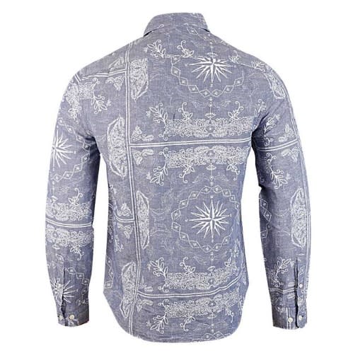 Classic Fit Bandana Print Linen Shirt