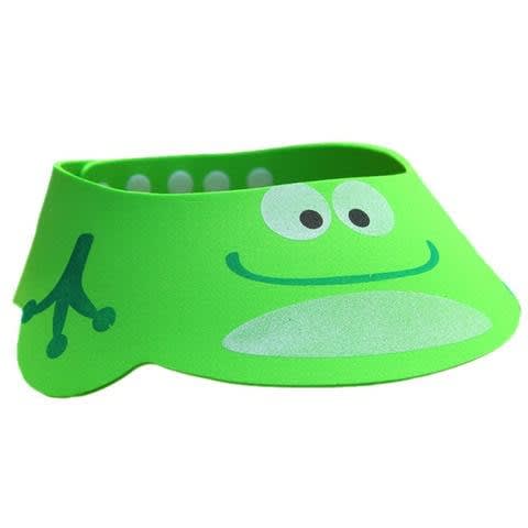 Adjustable Funny Cartoon Baby Shower Cap - Green