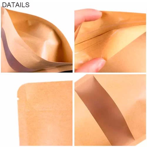 Kraft Bags With Window Stand Up Ziplock Seal Resealable Bag