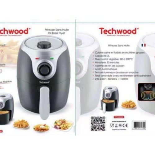 Techwood 2l Air Fryer With 360° Heating Rotation