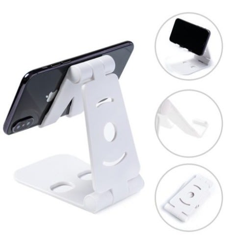 Adjustable Mobile Phone Stand Desk Tablet Folding Stand - White